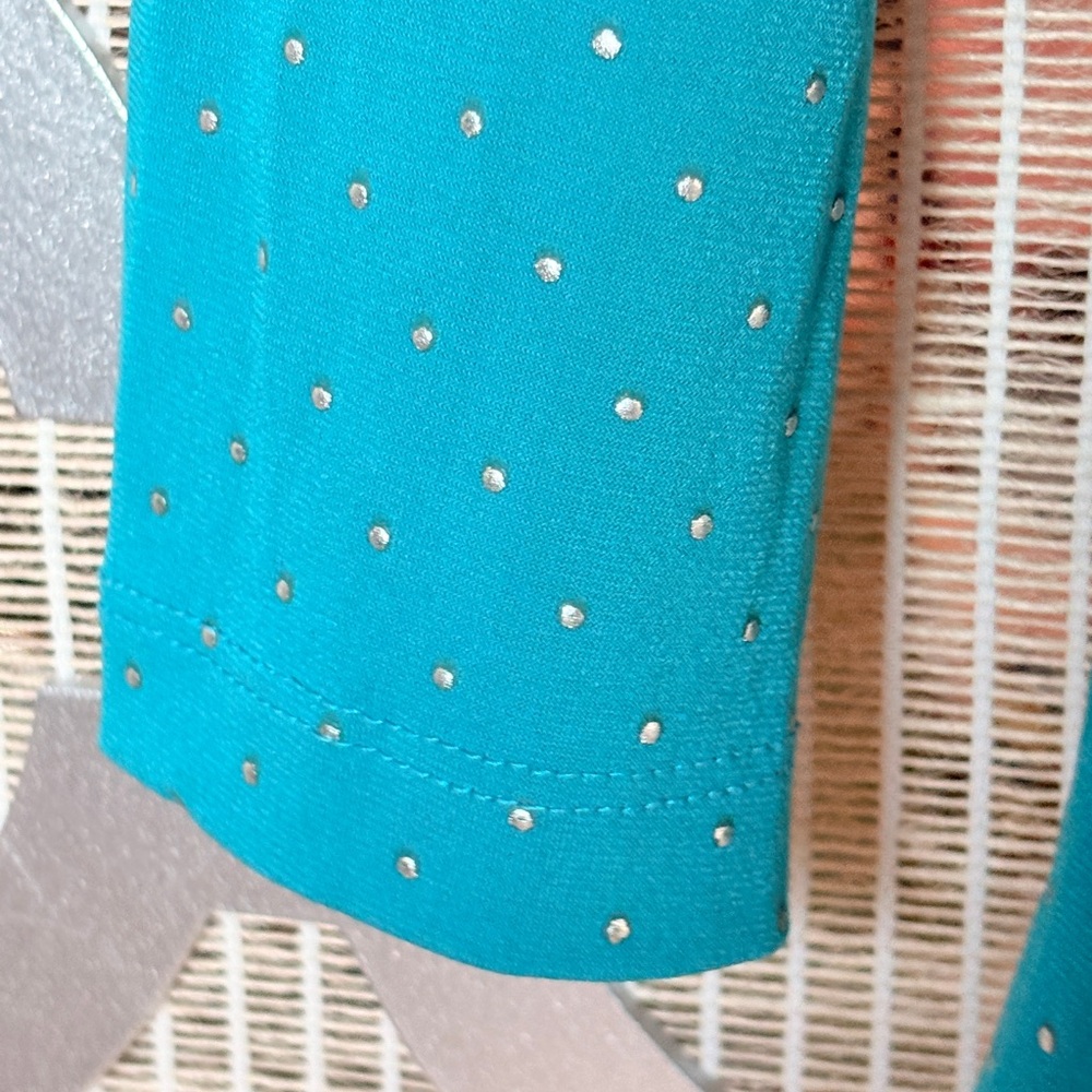 Ruby Rd. Teal Drape Neck Blouse - Picture 3 of 3